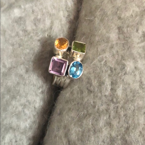 Designer 925 sterling & gem ring - Picture 1 of 4